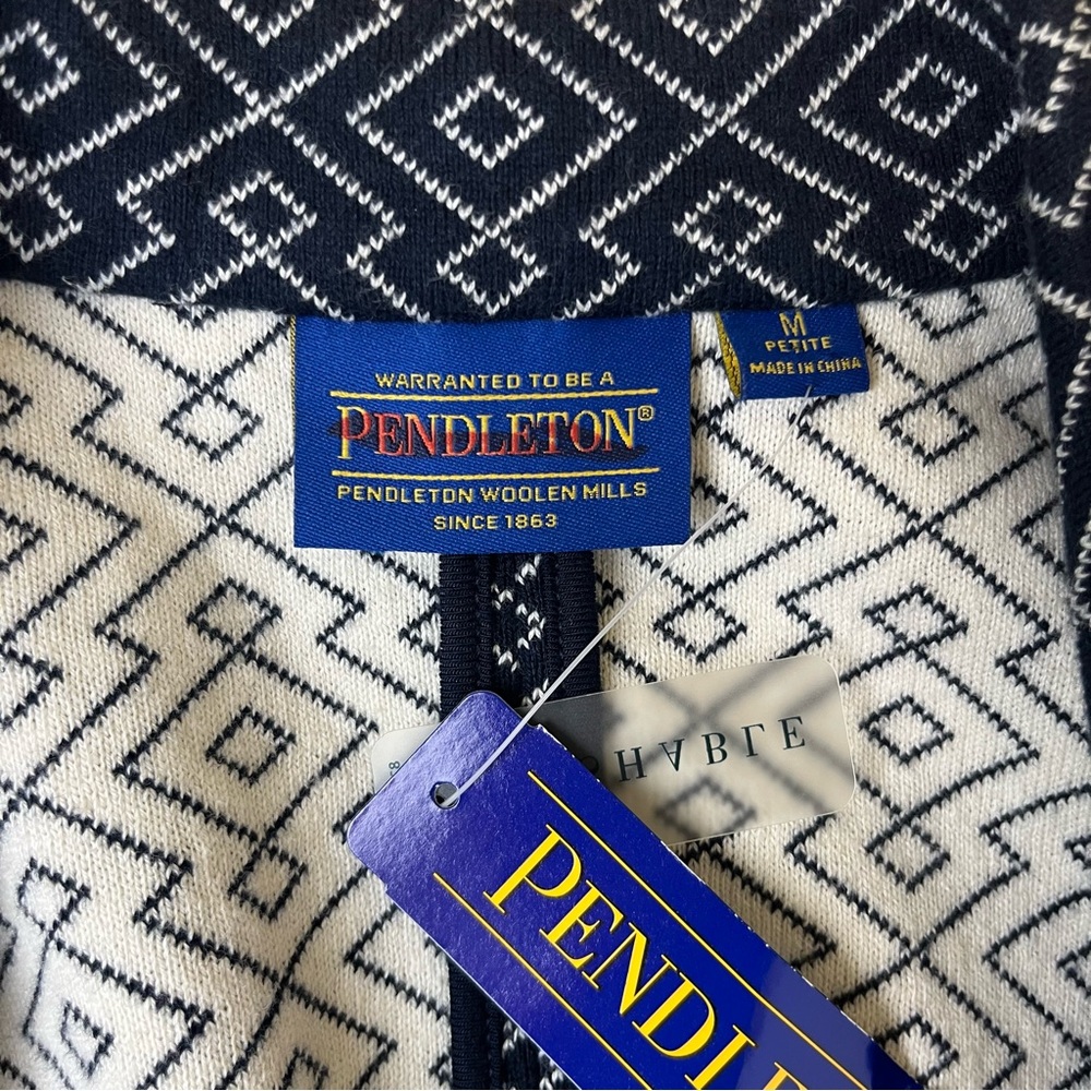 Pendleton Blue Diamond Chevron Blazer - Petite NWT - image 6